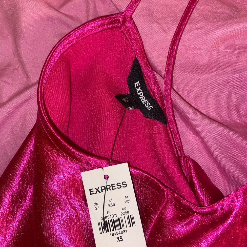 Express hot pink silk camisole tank top
